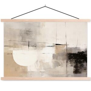 MuchoWow PLAKÁT S MAGNETICKOU LIŠTOU Abstraktní - Umění - šedá 90x60 cm obraz