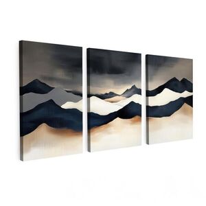 MuchoWow OBRAZ NA PLÁTNĚ 3dílná sada Krajina - abstraktní - moderní 120x60 cm obraz
