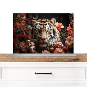 MuchoWow KUCHYŇSKÁ ZÁSTĚNA Tygr - Zvíře - Příroda - Květiny - Botanické motivy 60x40 cm obraz