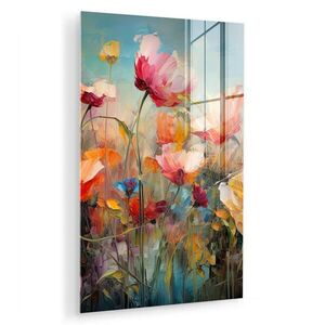 MuchoWow OBRAZ NA AKRYLOVÉM SKLE Květiny - Akvarel - Umění - Botanické - Příroda 40x60 cm obraz