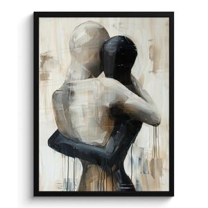 MuchoWow PLAKÁT V RÁMU Abstraktní - Láska - Černobílé - Moderní 60x80 cm obraz