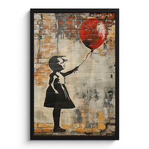 MuchoWow PLAKÁT V RÁMU Graffiti - Banksy - Dívka - Street art 40x60 cm obraz