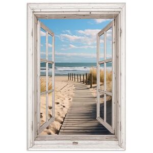 MuchoWow PLAKÁT Okno - Moře - Pobřeží - Příroda - výhled - Pláž - Waddenské moře 20x30 cm obraz