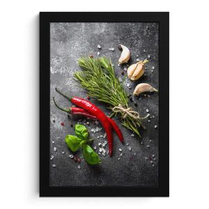 MuchoWow PLAKÁT V RÁMU Pepř - Bylinky - Koření - Beton 20x30 cm obraz