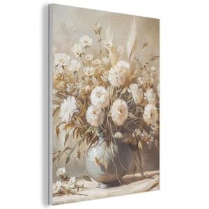 MuchoWow AKUSTICKÝ obraz Květiny - Váza - Zátiší - Béžová 60x80 cm obraz