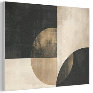 MuchoWow AKUSTICKÝ obraz Abstraktní - Geometrické tvary - Černá - Zlatá 80x60 cm obraz