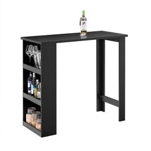 SoBuy BAROVÝ STŮL se 2 policemi Černá 112x57x106cm Industriální obraz