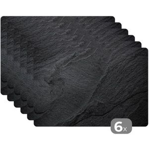 MuchoWow SADA 6 KS PROSTÍRÁNÍ Beton - černý - průmyslový 45x30 cm obraz