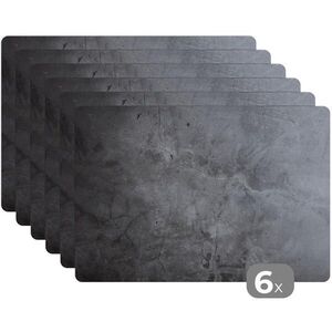 MuchoWow SADA 6 KS PROSTÍRÁNÍ Industriální - Beton - Šedá - Břidlice - Retro 45x30 cm obraz