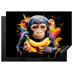 MuchoWow KRYT NA INDUKČNÍ DESKU Opice - Graffiti - Barevné - Banány - Moderní 75x52 cm obraz