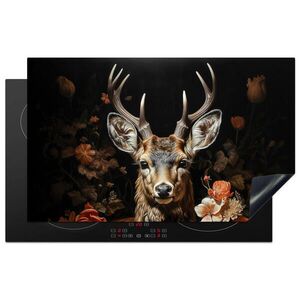 MuchoWow KRYT NA INDUKČNÍ DESKU Jelen - Zvíře - Květiny - Příroda - Botanický 85x52 cm obraz