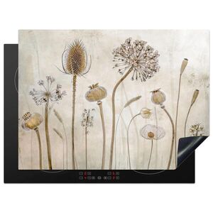 MuchoWow KRYT NA INDUKČNÍ DESKU Květiny - Akvarel - Zátiší - Hnědá - Vintage 71x52 cm obraz