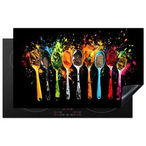 MuchoWow KRYT NA INDUKČNÍ DESKU Lžičky - koření - moderní - graffiti - barva - barevné 83x51 cm obraz
