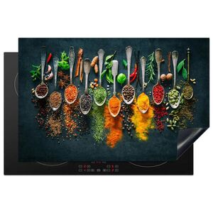 MuchoWow KRYT NA INDUKČNÍ DESKU Bylinky - koření - lžíce 81.2x52 cm obraz