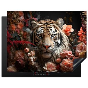 MuchoWow KRYT NA INDUKČNÍ DESKU Tygr - Zvíře - Příroda - Květiny - Botanické motivy 77x59 cm obraz