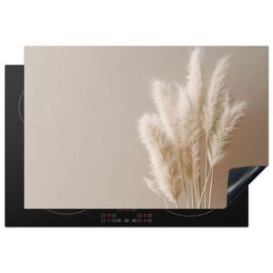 MuchoWow KRYT NA INDUKČNÍ DESKU Pampová tráva - Plumes - Pastelová - Bílá 76x51.5 cm obraz