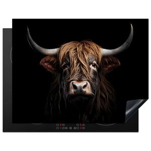 MuchoWow KRYT NA INDUKČNÍ DESKU Skotský horal - Portrét - Černá - Zvíře 77x59 cm obraz
