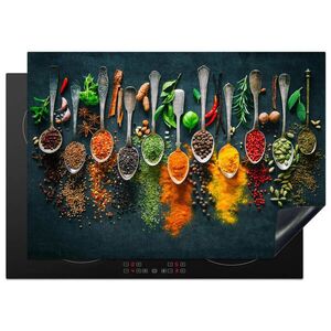 MuchoWow KRYT NA INDUKČNÍ DESKU Bylinky - koření - lžíce 75x52 cm obraz