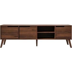 Beautysofa NÍZKÁ komoda Norel se 3 dvířky, 180 cm, ořech obraz