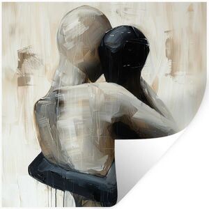 MuchoWow SAMOLEPKA NA ZEĎ Abstraktní - Láska - Černobílé - Moderní 50x50 cm obraz