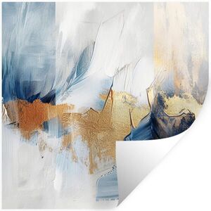 MuchoWow SAMOLEPKA NA ZEĎ Zlatá - modrá - akvarel - umění - moderní 50x50 cm obraz