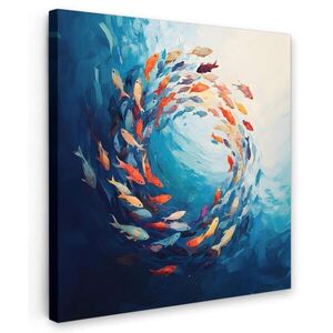 MuchoWow OBRAZ NA PLÁTNĚ Moře - Ryby - Barevné - Dynamické 50x50 cm obraz