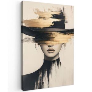 MuchoWow OBRAZ NA PLÁTNĚ Žena - klobouk - barva 80x120 cm obraz