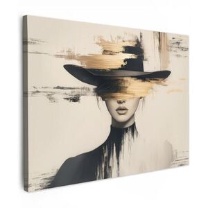 MuchoWow OBRAZ NA PLÁTNĚ Žena - klobouk - barva 40x30 cm obraz