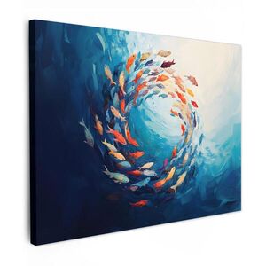 MuchoWow OBRAZ NA PLÁTNĚ Moře - Ryby - Barevné - Dynamické 40x30 cm obraz