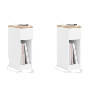 SoBuy NOČNÍ STOLEK s jedním zásuvkou Bílá 35x20x60cm Minimalistický obraz