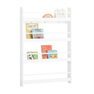 SoBuy DĚTSKÁ KNIHOVNA se 4 policemi Bílá 80x12x118cm Minimalistický obraz