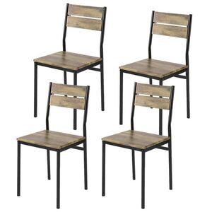 SoBuy SADA 4 skládacích barových židlí Dřevo 39x42x82cm Industriální obraz