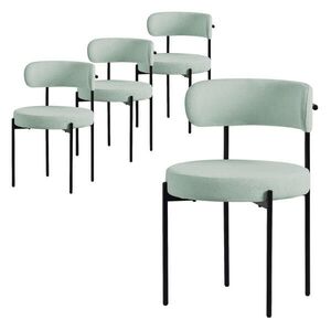ML-DESIGN JÍDELNÍ ŽIDLE, SADA 4 KS, zelená, plyšová látka obraz