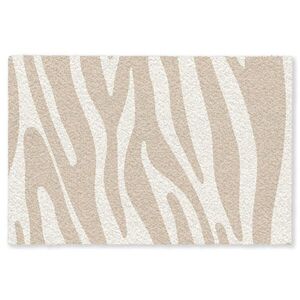 MuchoWow ROHOŽKA Zebra print - Béžová - Bílá - Zvířecí potisk 120x80 cm obraz