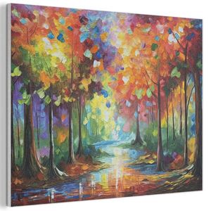 MuchoWow AKUSTICKÝ obraz Krajina - Les - Barvy - Příroda 100x70 cm obraz