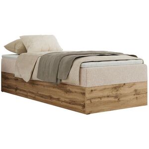 MKS KONTINENTÁLNÍ POSTEL WOOD ZERO 90/200 - Krémová Strukturovaná látka - H3 obraz
