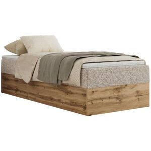 MKS KONTINENTÁLNÍ POSTEL WOOD ZERO 90/200 - Béžová Strukturovaná látka - H3 obraz