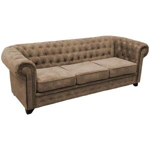 MID.YOU POHOVKA CHESTERFIELD, dřevo, textil, kompozitní dřevo, světle hnědá obraz