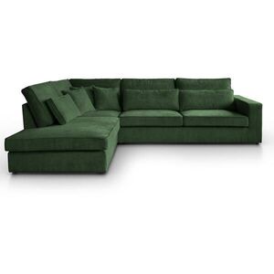 Beautysofa ROHOVÁ pohovka Parma bez funkce spaní, tmavě zelená, levá obraz