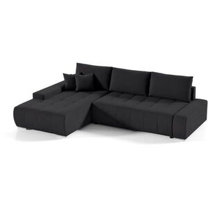 Beautysofa ROHOVÁ pohovka Draco L černá, levá obraz