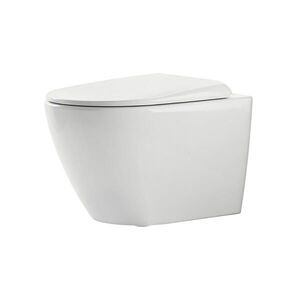 EMKE TOALETA na stěnu bez splachovacího okraje CT02 49/37 cm Bílý lesklý obraz