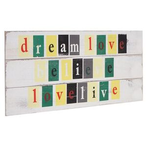 MCW NÁSTĚNNÝ ŠTÍT BELIEVE SHABBY-LOOK Čistě bílý obraz