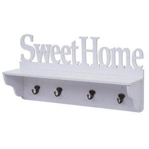 MCW NÁSTĚNNÁ SKŘÍŇ SWEET HOME 4 HÁČKY Čistě bílá obraz