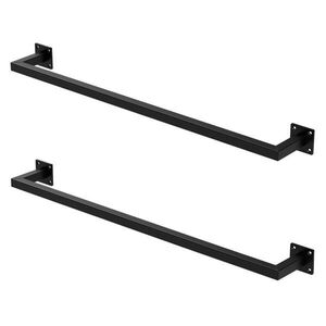 ML-DESIGN VĚŠÁK NA OBLEČENÍ, sada 2 ks, obdélníkový, výška 12 cm x šířka 90 cm, černý, z oceli, ve tvaru písmene U obraz