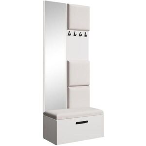 Beautysofa PŘEDSÍŇOVÁ sestava Margaret III 81/203/43 s čalouněnými panely, bílá|černá obraz