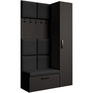 Beautysofa PŘEDSÍŇOVÁ sestava Margaret I+IV 121/203/43 s čalouněnými panely, černá|dub artisan obraz
