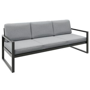 Beautysofa RELAXAČNÍ pohovka Stella 3místná s kovovým rámem, 216 cm, světle šedá obraz