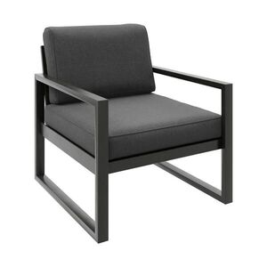 Beautysofa KŘESLO na terasu Stella s kovovým rámem, 76 cm, tmavě šedé obraz