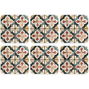MuchoWow SADA 6 PODTÁCKŮ POD SKLENIČKY Dekorace - Dlaždice - Španělština - Vintage 10x10 cm obraz