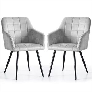 RAUMHIRSCH FURNITURE ČALOUNĚNÁ ŽIDLE, sada 2 ks, kovové nohy světle šedé, černé 54/82/58 obraz